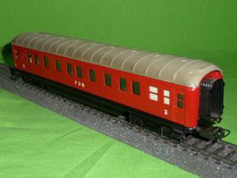 antik 1955 Märklin 346/3J Schlafwg. Stummelachsen  rot "FOB"
