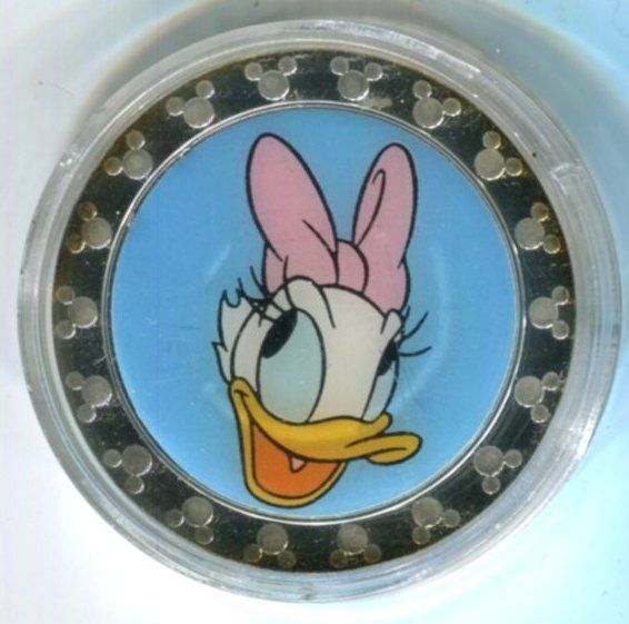 Tutti le monete: Farbmedaille "Walt Disney. Daisy Duck". – Nuovo e nell'imballaggio originale da Basel venduto da Butsch5
