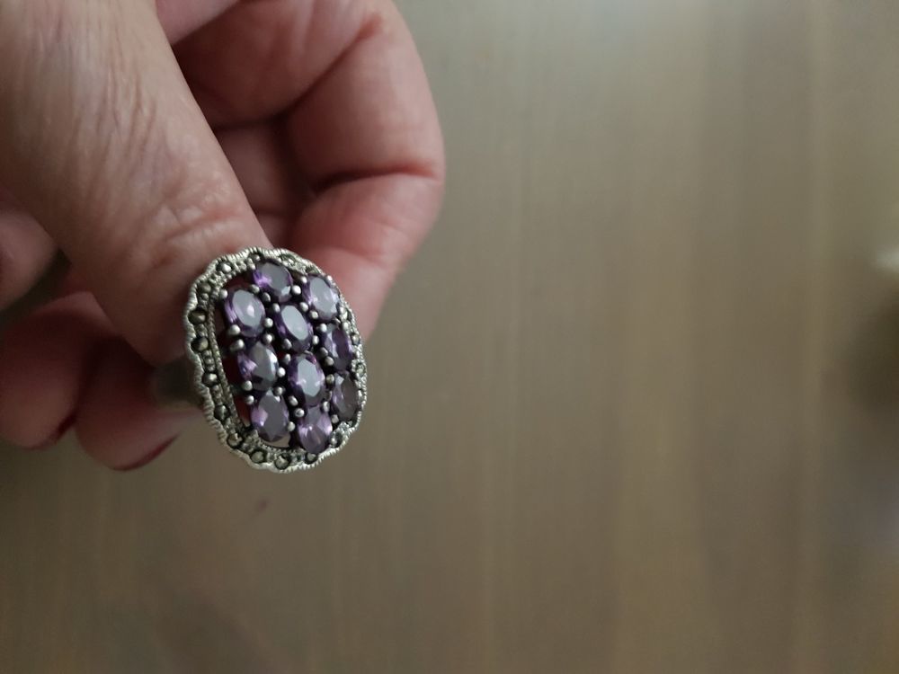 Bague en améthyste africaine en argent Sterling 925, bijoux faits à la