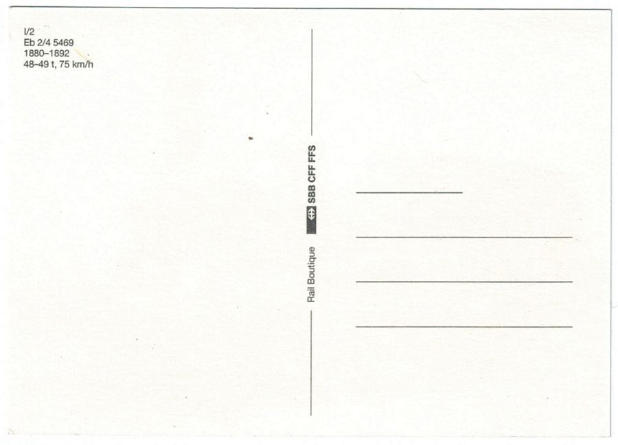 Cartoline postali: SBB Eb 2/4 5469 1880-1892 – Usato da Frauenfeld venduto da POML 1