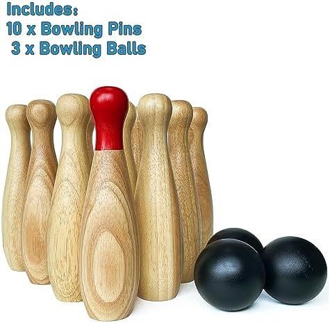 Plaketten & Abzeichen: Bowling, Hartholz, 10 Pins & 3 Bälle in einer – Neu und originalverpackt aus Hundwil von Stallone6 2