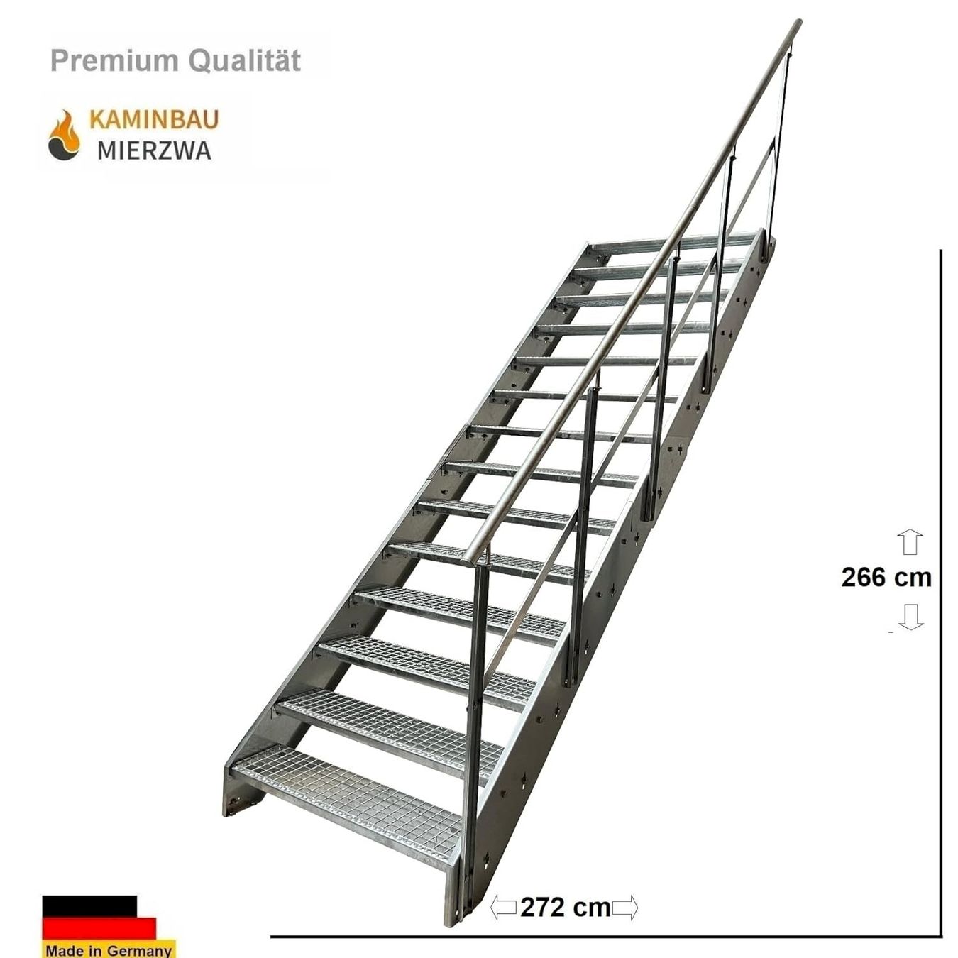 Sonstiges: Stahltreppe 14 Stufen+Geländer 60x266cm – Neu und originalverpackt aus Bottighofen von zaap 1