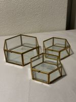 12 Vintage Glasboxen/ Schmuckkästchen