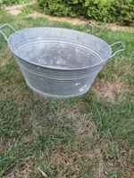 Zinkwanne  Zuber 56 liter oval mit Griffen