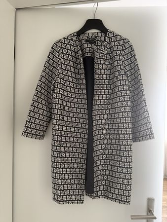 Damen Mantel Comma Muster blau-weiss Grösse 34