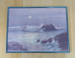 Handgemaltes Meeresbild mit Felsen 41 × 31 cm