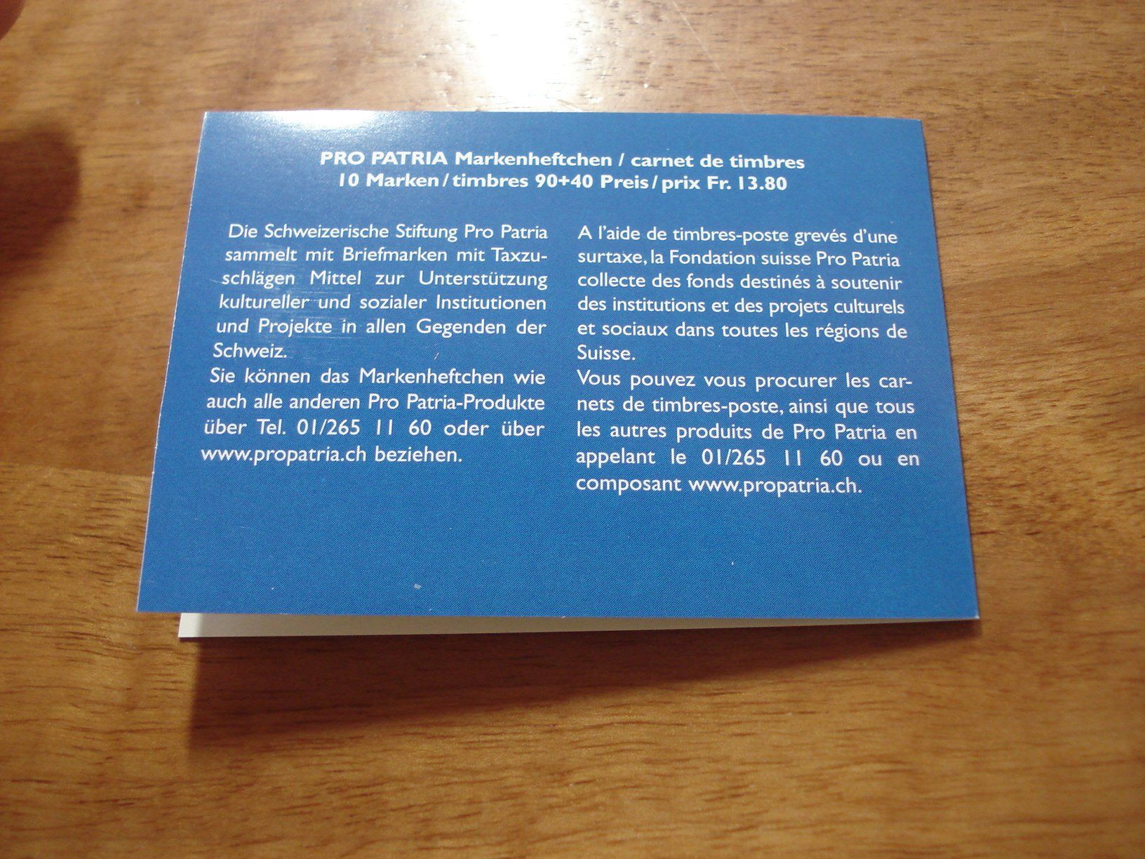 Alle Briefmarken: Markenbüchlein Pro Patria 2001, ET-o – Gebraucht aus Niederwil AG von morostahu 2