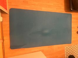 Sehr grosse Fitness Matte: Blau-Tuerkis für Yoga & Workout
