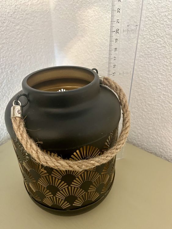 Lanternes: Wie NEU! Metall Laterne schwarz/gold | Bohemian, Boho Stil – D'occasion à Sax par _Kornblume_ 2