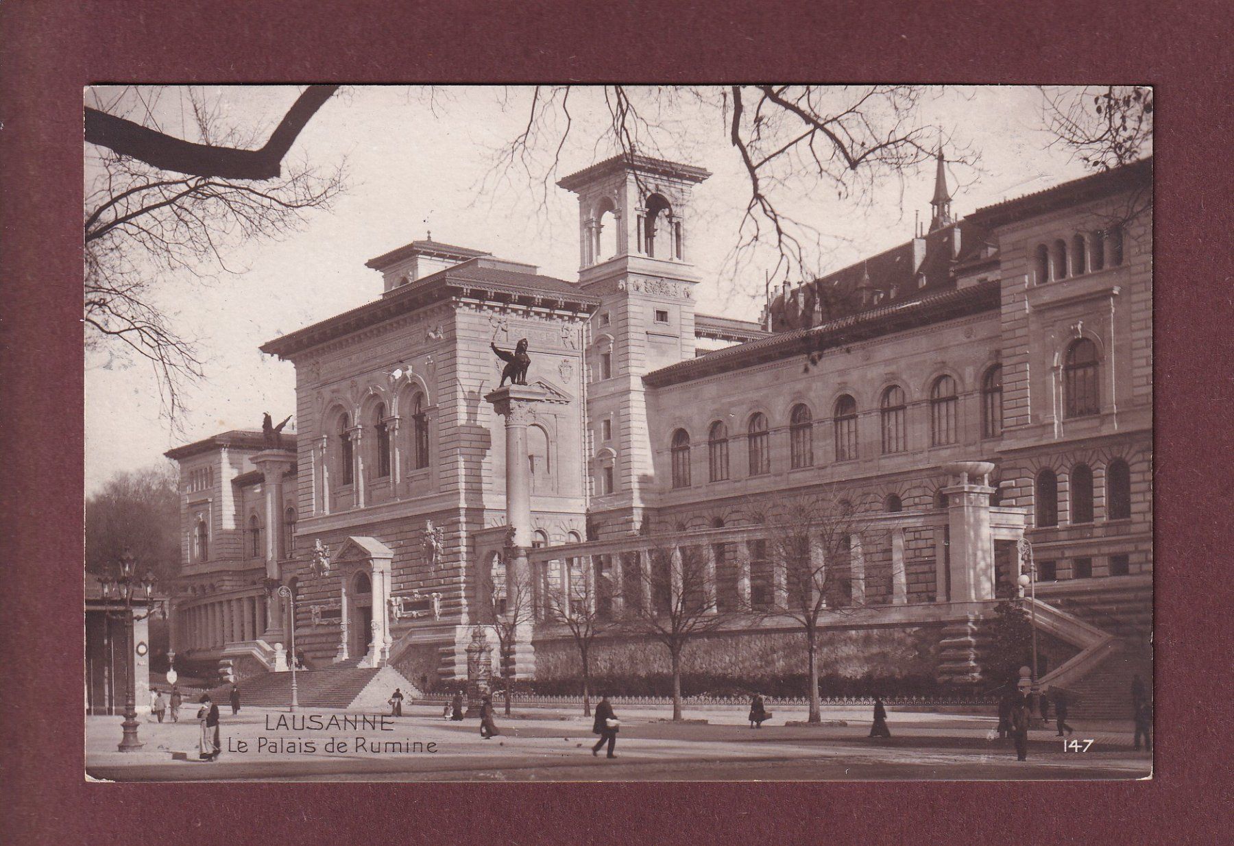 Cartoline postali: LAUSANNE - Palais de Rumine - 1913 – Usato da Pully venduto da nicecards