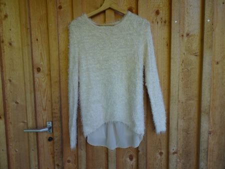 Hellbeiger warmer Strickpulli Gr. S - 221102