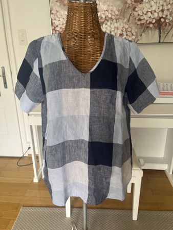 Leinenbluse, blau, Clarina, 40