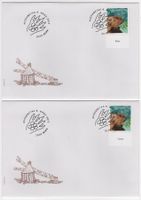 Biber Marken mit TAB (dt+fr) auf off. illustrierten FDC's