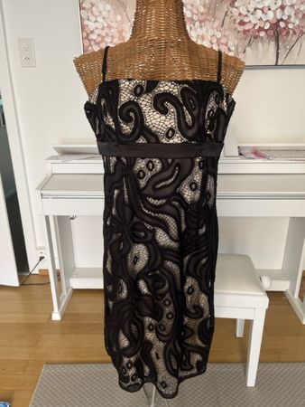 Kleid schwarz-gold, Spitze, 40
