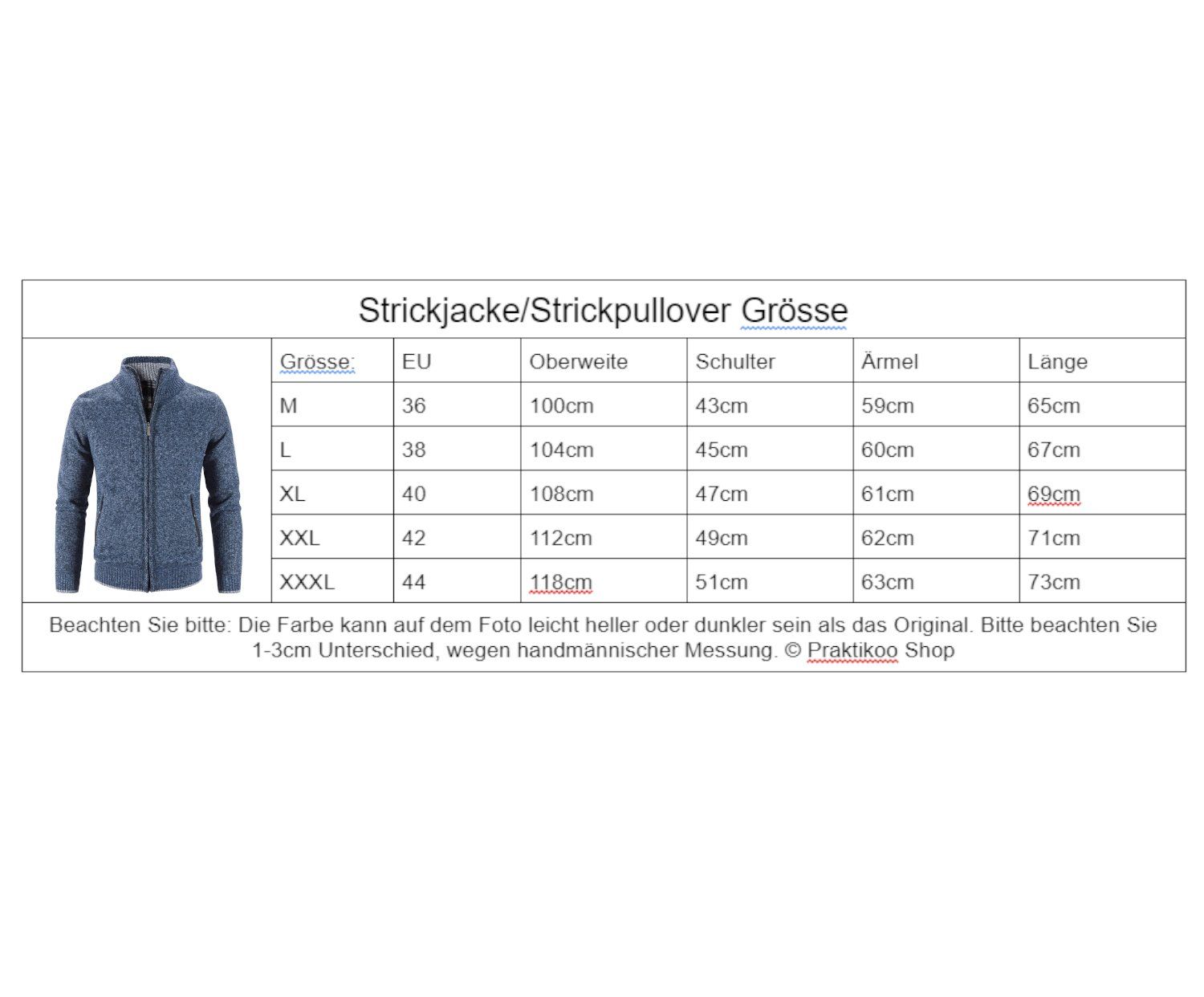 Maglioni & Felpe: XL Herren Strickjacke Strickpullover mit Reisverschluss – Nuovo e nell'imballaggio originale da Hundwil venduto da tec_mm27 3