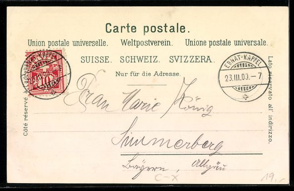 Cartes postales: Lithographie Ebnat-Kappel, Gesamtansicht – D'occasion à Berlin par bartko-reher 1