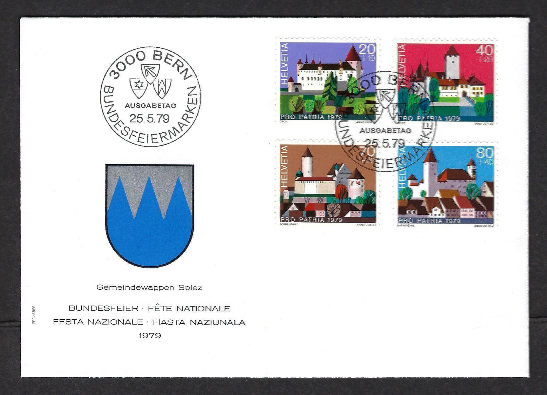 Tutti i francobolli: Bundesfeier 1979, Ersttagsbrief – Usato da Luzern venduto da Einh0rn