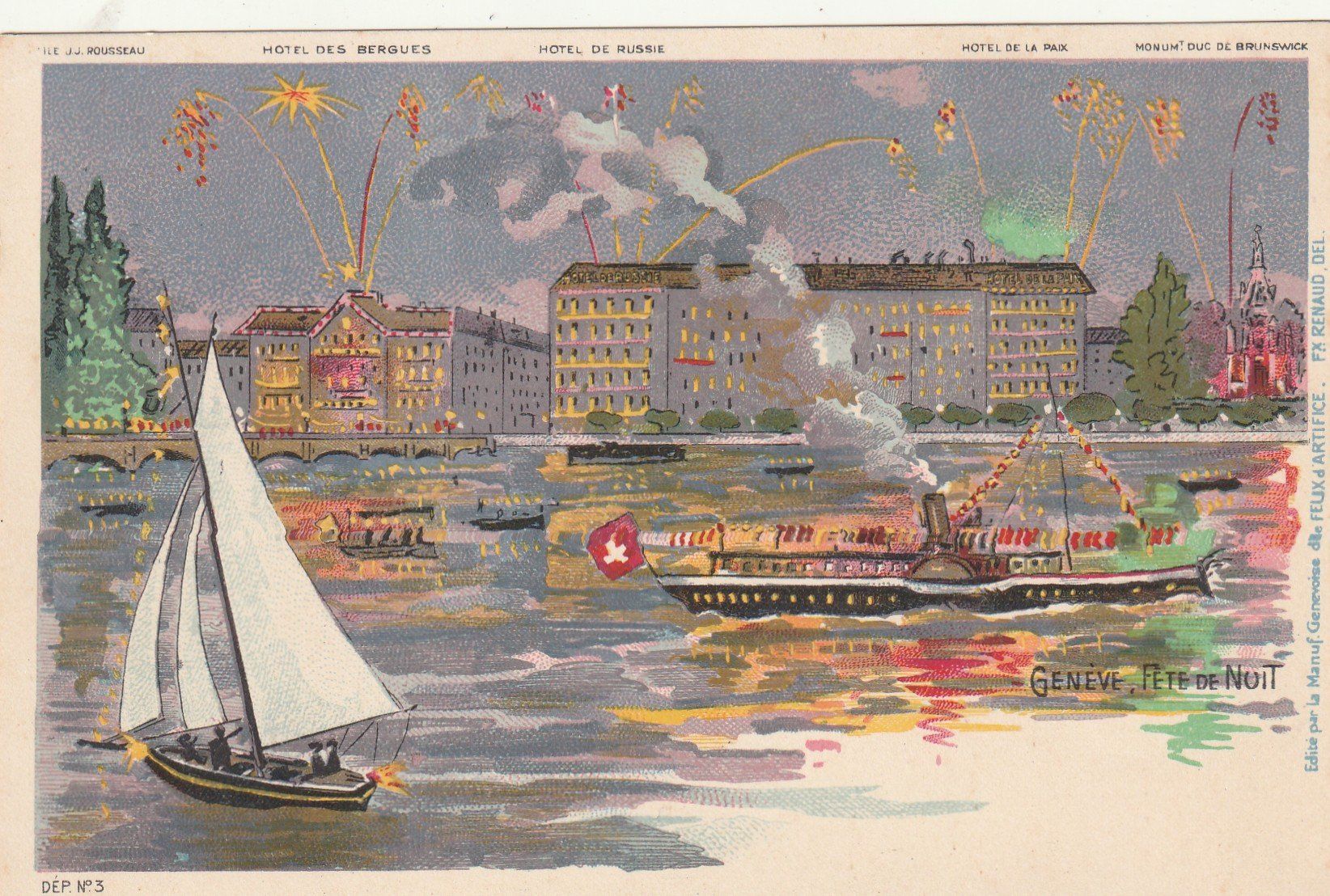Cartes postales: Geneve mit Dampfschiff – D'occasion à Rorschacherberg par fratovi2