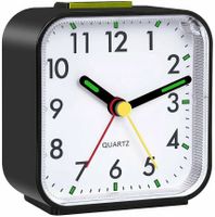 Geräuschloser Analog Wecker mit Licht & Snooze, leise