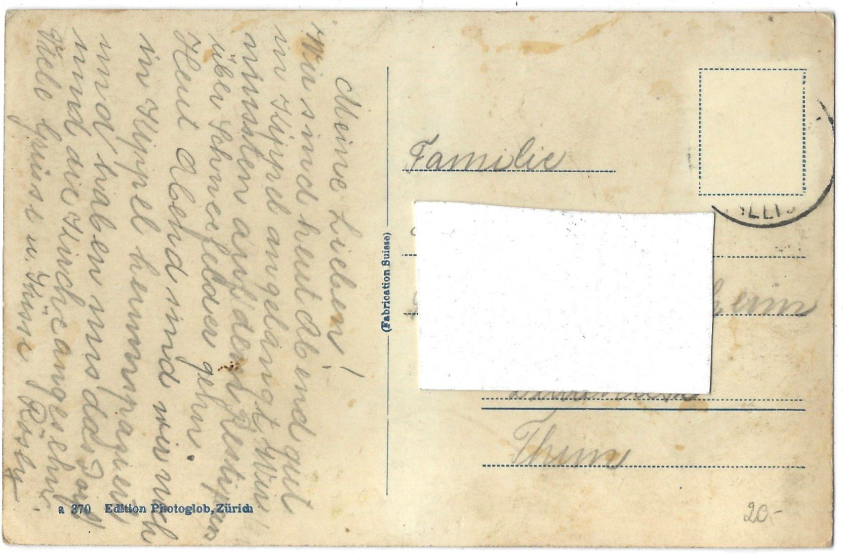 Cartoline postali: Lötzschental,  Wiler  mit  Rothörner – Usato da Bütschwil venduto da Jackson1A 1