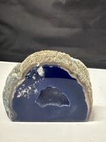 Achat Geode blau geschliffen ca 8 cm Mineralien Dekostück