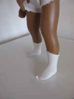 Puppensocken, Socken weiss, grosse Sasha Puppe, 8.5 x 4 cm