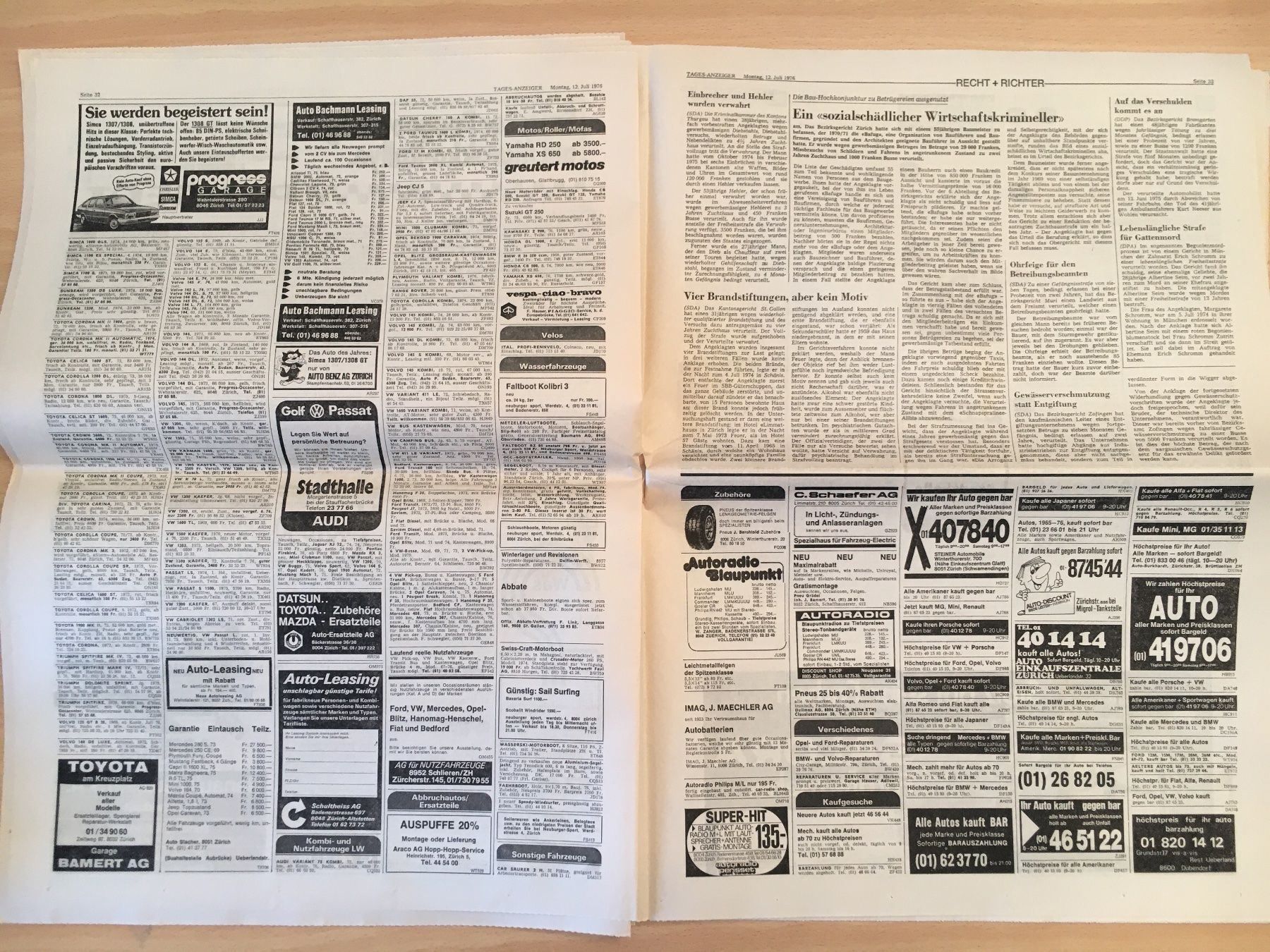 Zeitschriften & Magazine: Tagesanzeiger vom 12. Juli 1976 – Gebraucht aus Luzern von Jiggy_8898 9