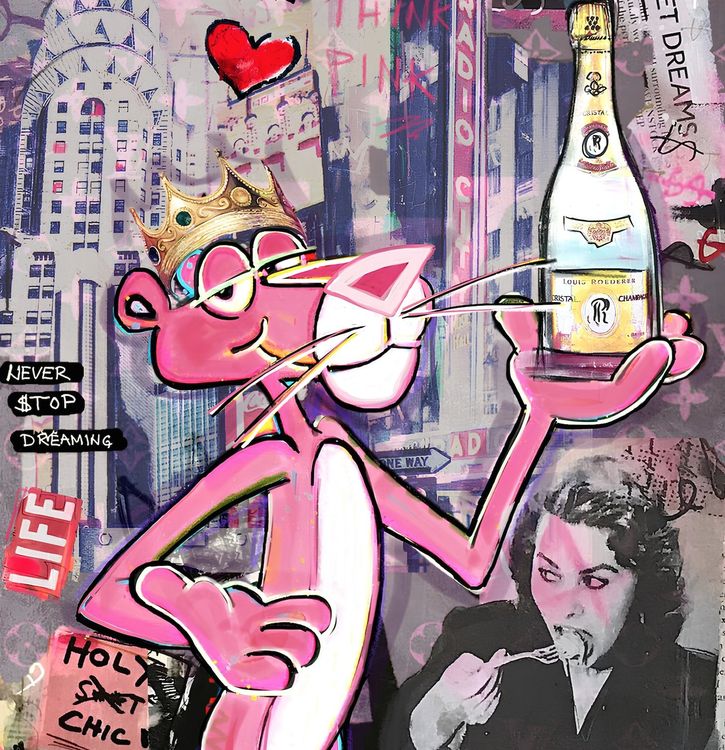 pink-panther-pop-art-kunst-new-york-champagner-bild-modern-neu-gem-ss