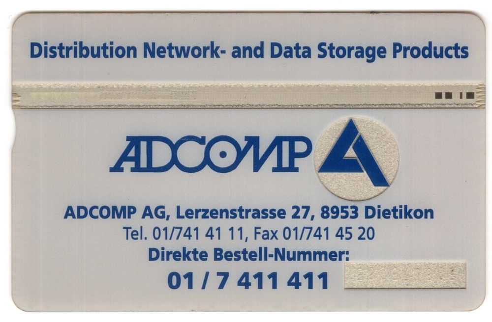 ADCOMP AG, Dietikon - seltene FullFace Firmen Taxcard (Gebraucht) in ...