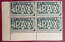 272, 3 Fr. PAX im 4-Block Eckrand, postfrisch Kt. 360.-++