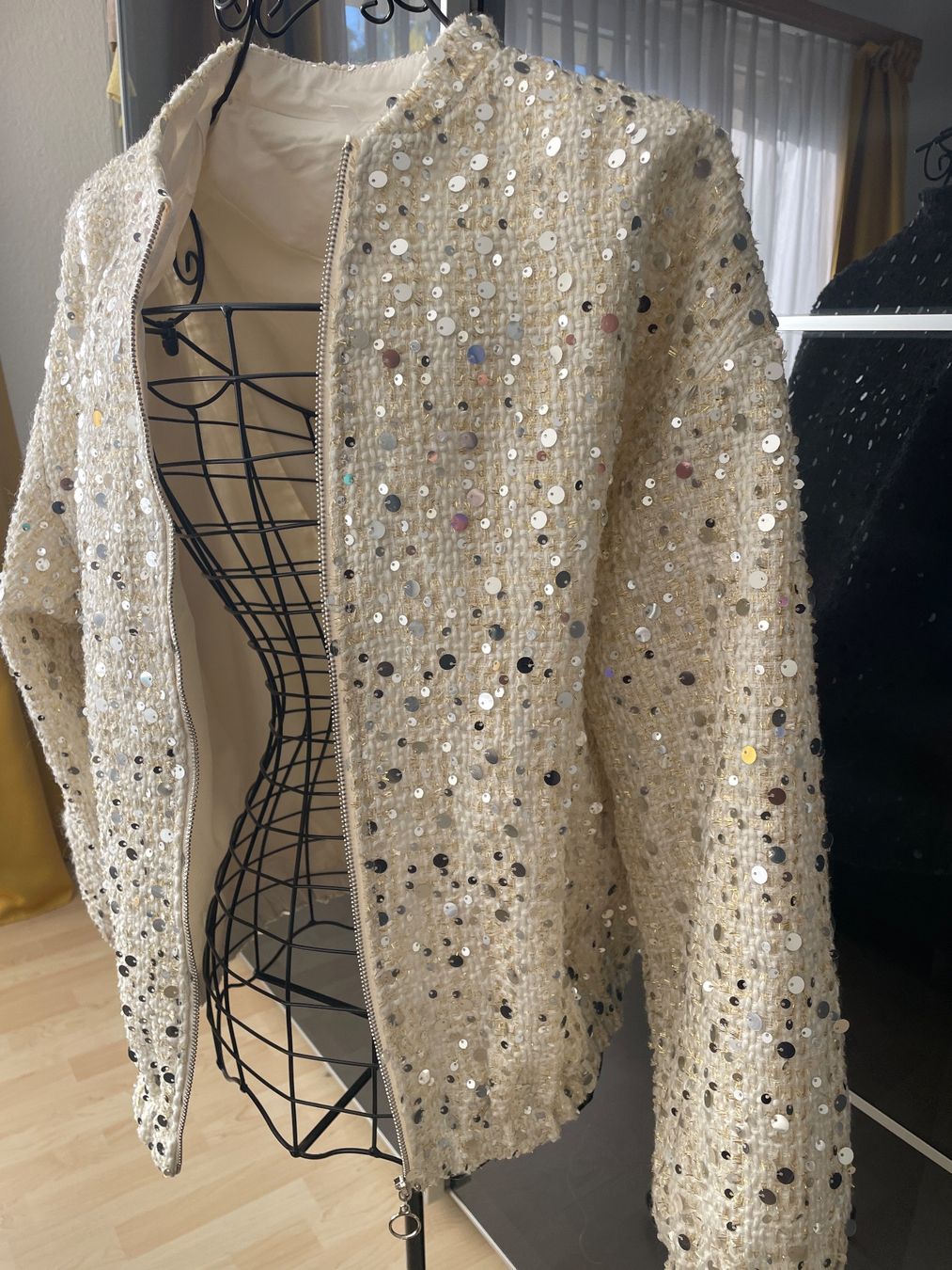 Giacche: Pailletten Jacke creme Neu Gr.L – Nuovo (secondo la descrizione) da Obfelden venduto da 3zwerge 2