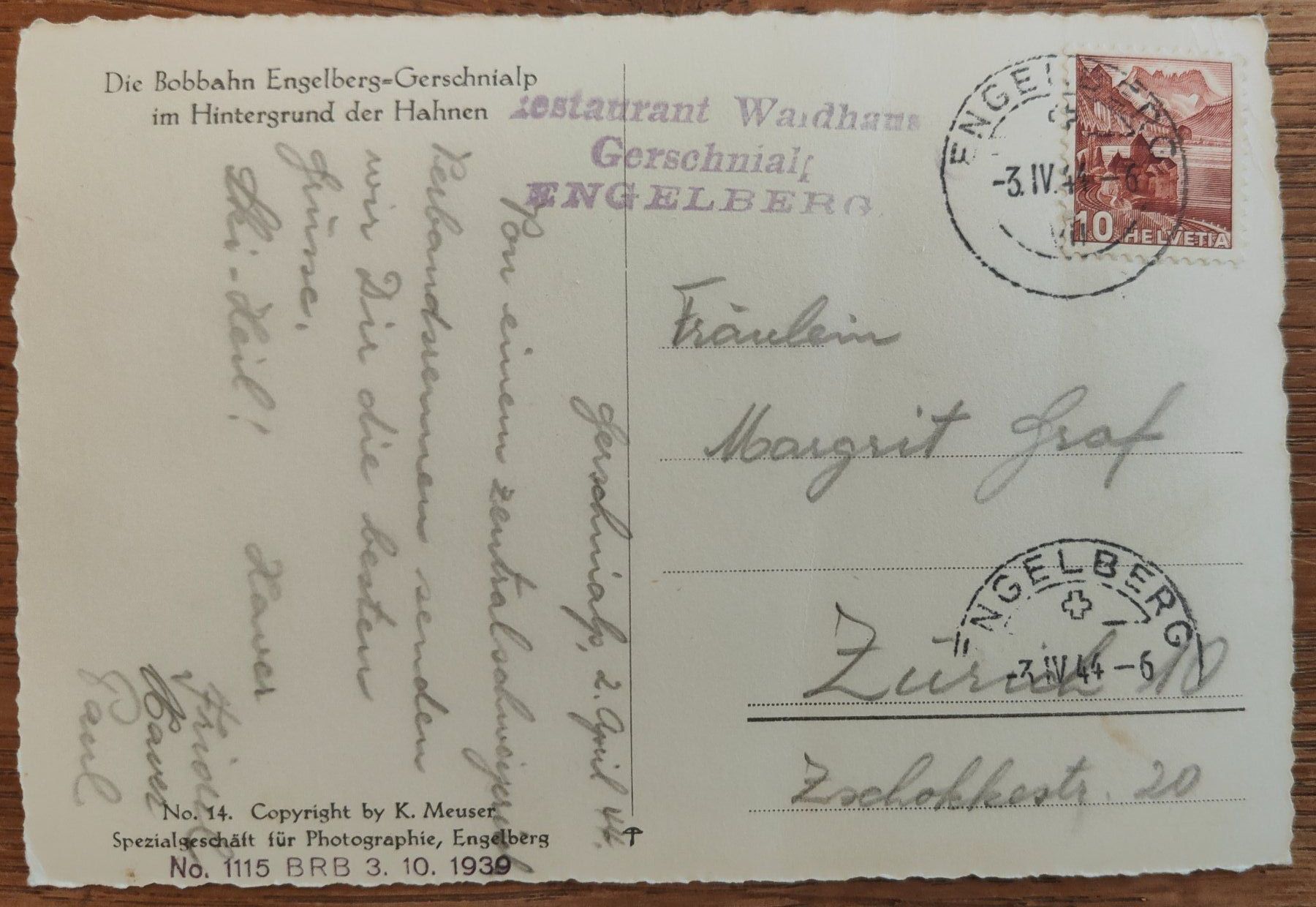 Cartoline postali: Bobbahn Engelberg Gerschnialp um 1940 – Usato da St. Erhard venduto da Chaeferli6 1