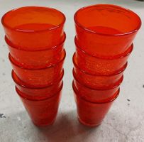 Set 10 Vintage Trinkgläser, Orange, Top Zustand 10,5 cm hoch
