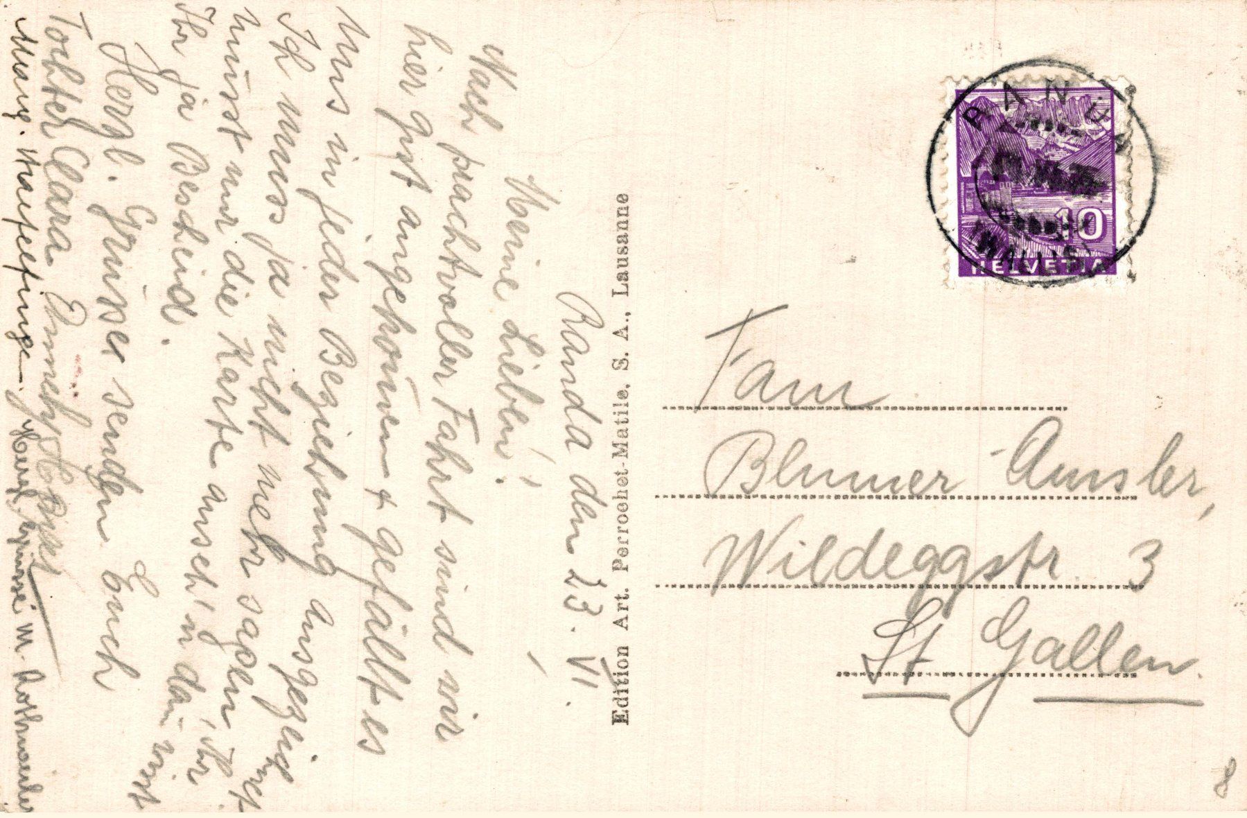 Cartoline postali: Randa. Wildi mit Breithorn – Usato da Bronschhofen venduto da Astore 1