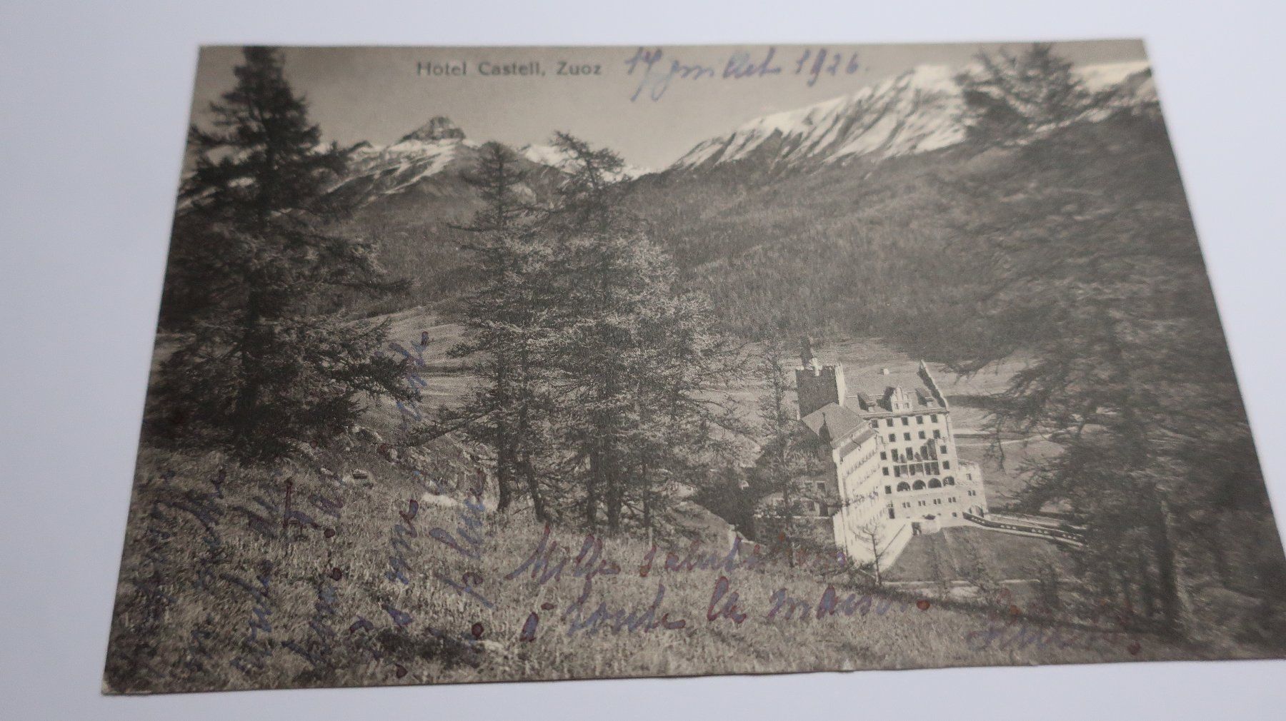 Cartoline postali: Hotel Castell Zuoz  1926 – Usato da Cormoret venduto da Pascalll2001 1