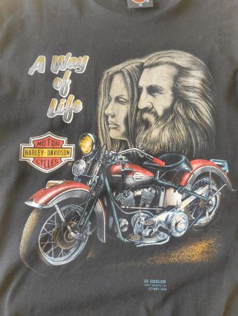 Harley Davidson T-Shirt Vintage, Top 1991 Zustand, Schwarz