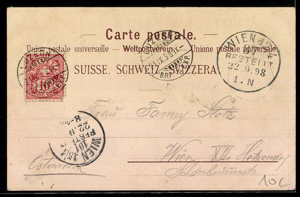 Cartoline postali: Lithographie Weggis, Panorama mit Hotel – Usato da Berlin venduto da bartko-reher 1