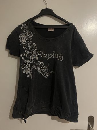 Damen T-Shirt Replay Kurzarm mit floralem Print Grösse M