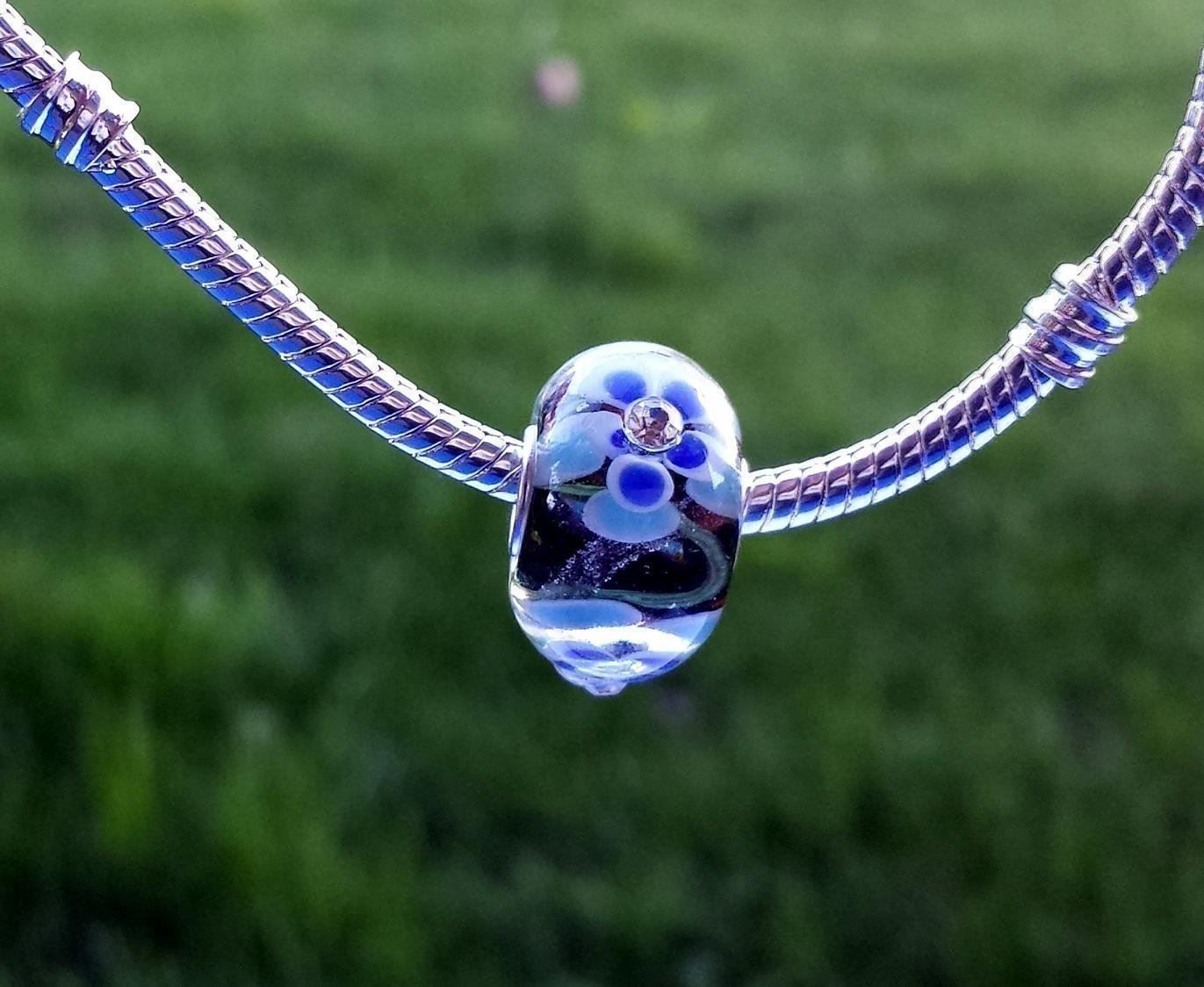 Perlen (unechte): Lampwork Schwarze Glasperle mit Strass Glass Bead – Neu (gemäss Beschreibung) aus Langenthal von flowersNbirds 2