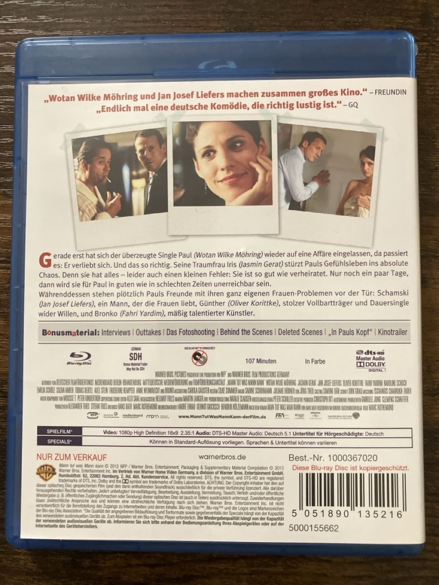Tutti i DVDs: Mann tut was Mann kann BluRay – Usato da Glarus venduto da Jhuber78 1