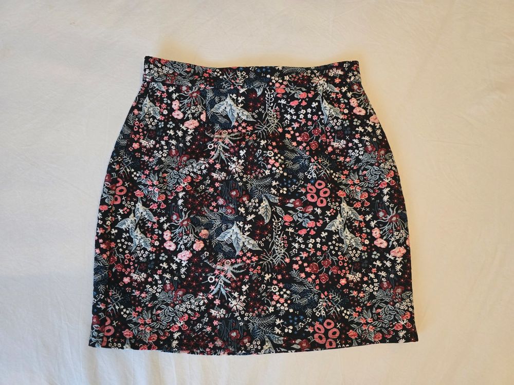 Jupe Jeans Coton 8 Ambiances Imprimé Japonais à Fleurs - MAGGY Jupe