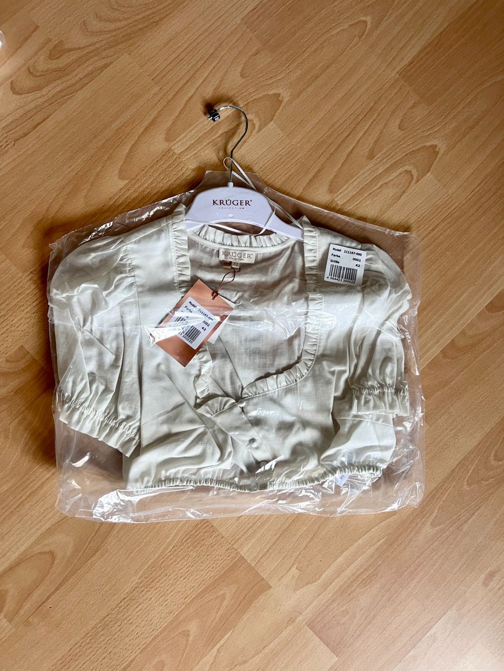 Krüger Camicette: KRÜGER Dirndlbluse Kari ecru - Grösse 42 – Nuovo e nell'imballaggio originale da Fischbach LU venduto da bidu.x 4