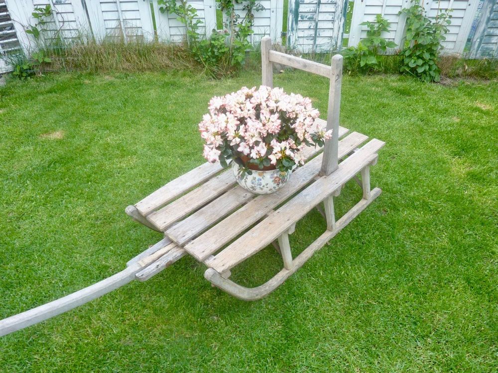 alter antiker Holz Schlitten Vintage Deko Garten Kaufen auf Ricardo