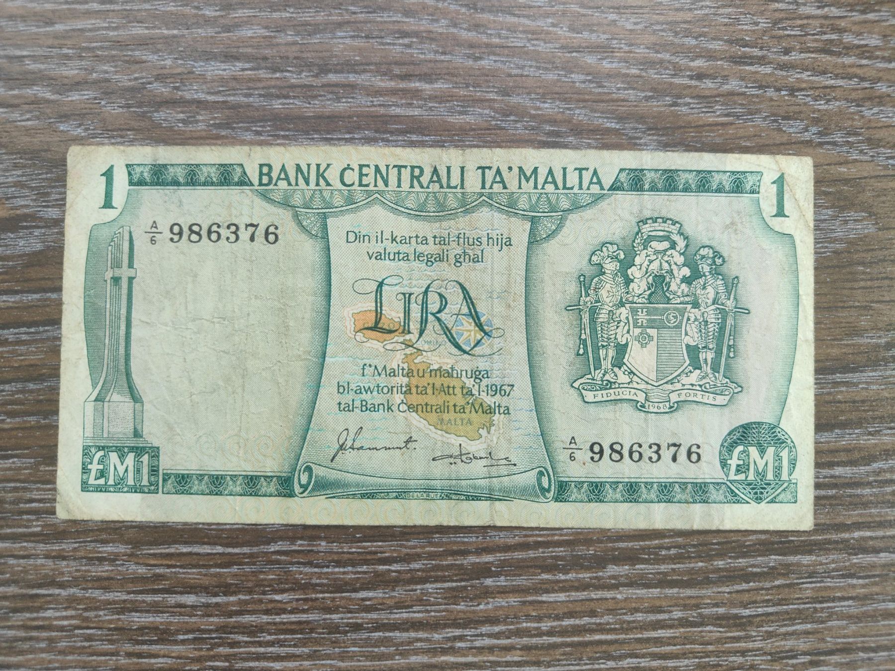 Billets de banque: Malta 1 Lira L.1967 – D'occasion à Flaach par Lonzo99