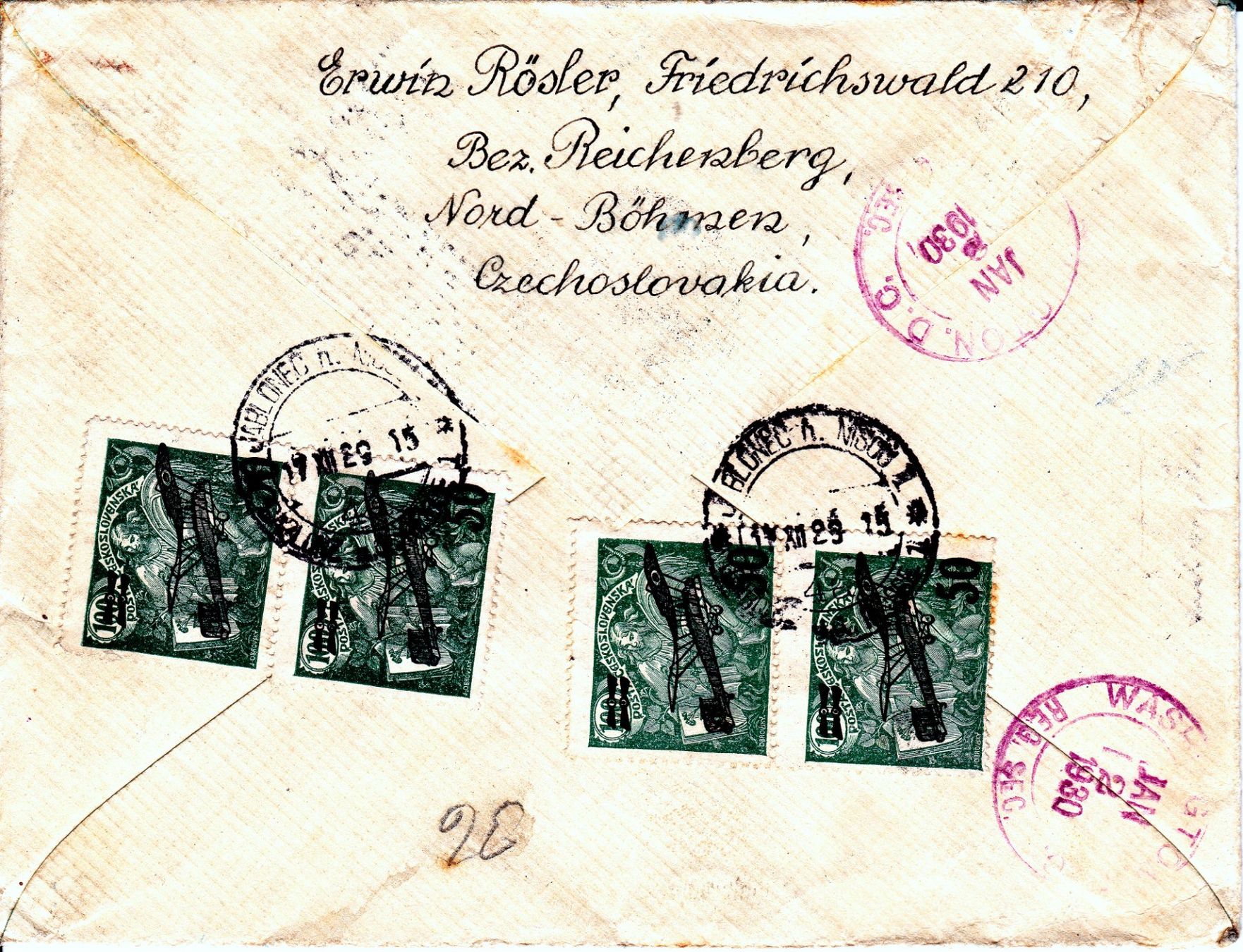 Buste & buste per spedizione: Brief an John D. Rockefeller (1929) – Usato da Rubigen venduto da OPERNFREUND 1