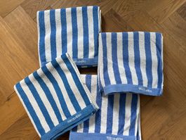 Marimekko Badetücher Streifen blau weiss 4 Stk.