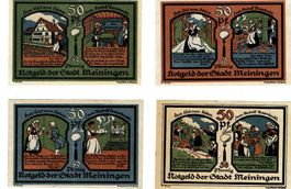 Meiningen 50 Pfg Set 4 Stk+ Prägestempel 11.07.1921 VZ+-VZ++