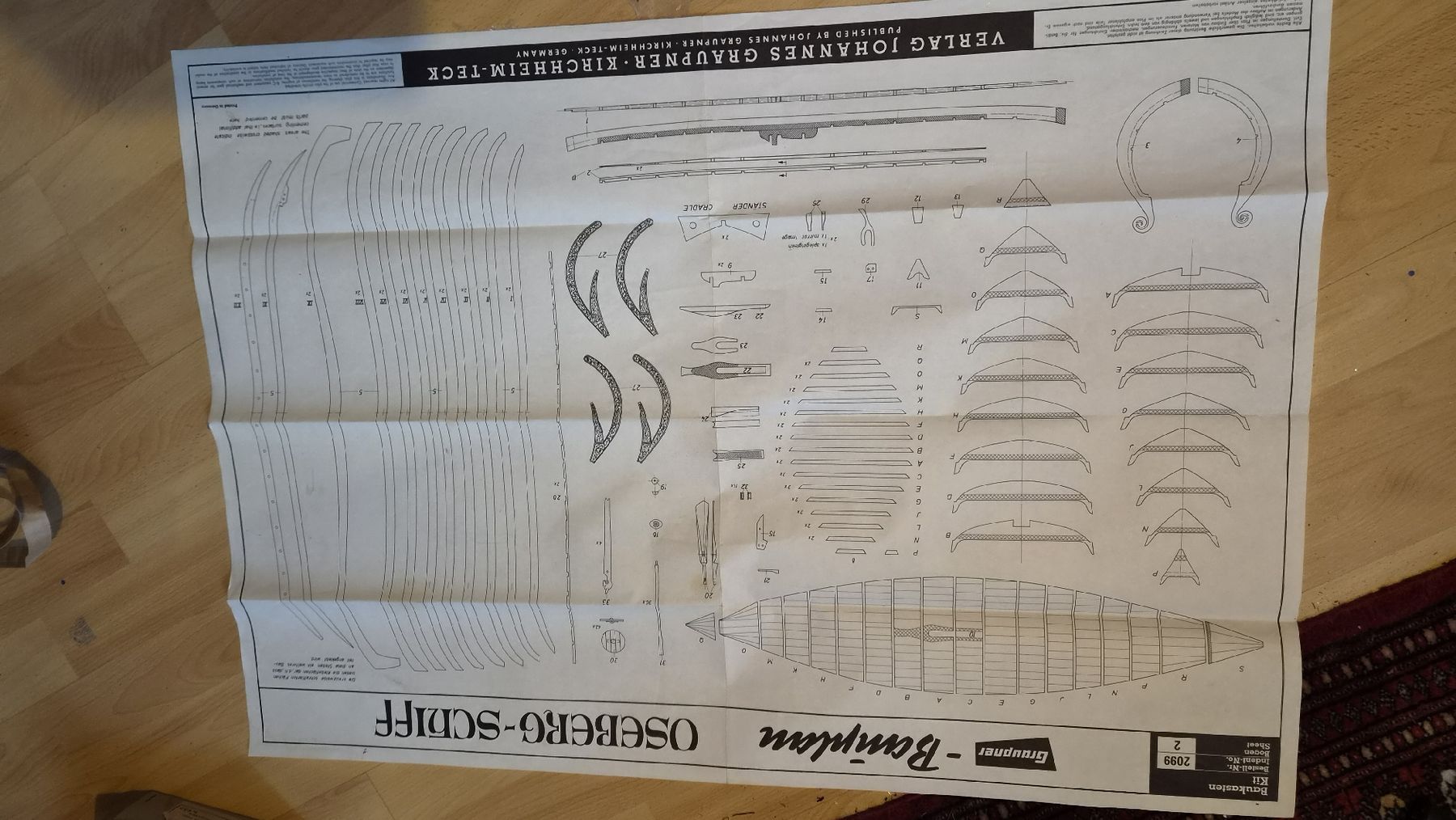 Graupner Documenti: Bauplan Graupner Oseberg-Schiff Nr. 2099 Bogen 2 – Usato da Kölliken venduto da MissesBossTop1 1