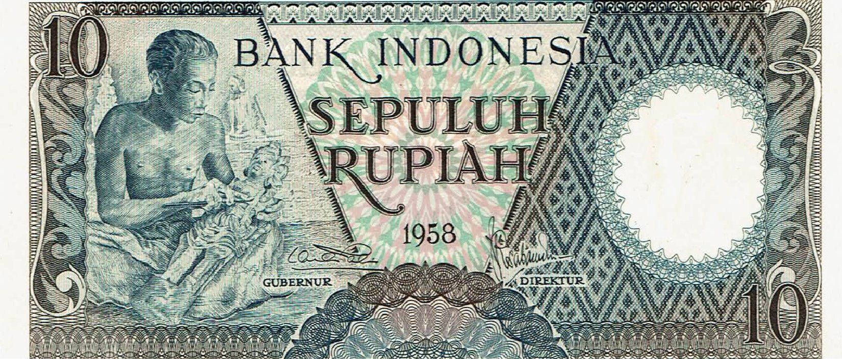 Banconote: Indonesien 10 Rupiah 1958 VZ+-VZ++ – Usato da Steffisburg venduto da ber_8htf