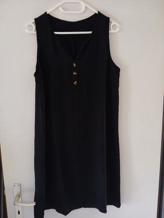 Schönes, leichtes Sommerkleid, ärmellos, Grösse L, Schwarz